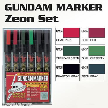 GUNDAM MARKER ZEON SET - Mr hobby / gunze sangyo - Hobby Export