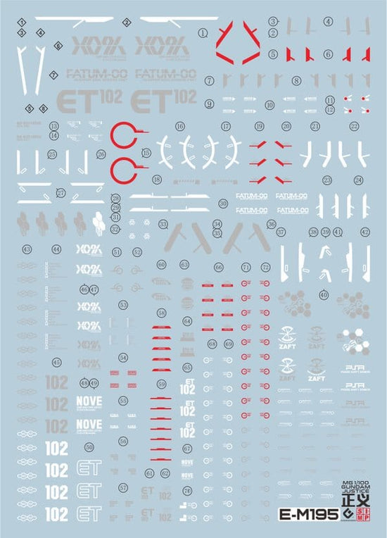 F15 MG Justice Gundam Decal Sheet – USA Gundam Store