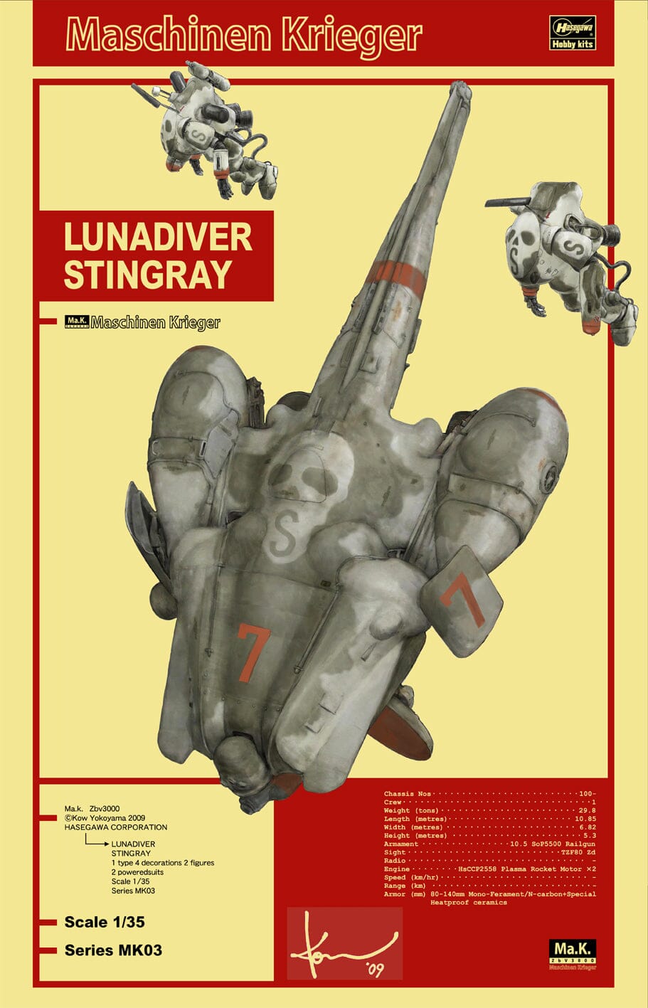 Maschinen Krieger MK03 1/35 Lunadiver Stingray Model Kit – USA 