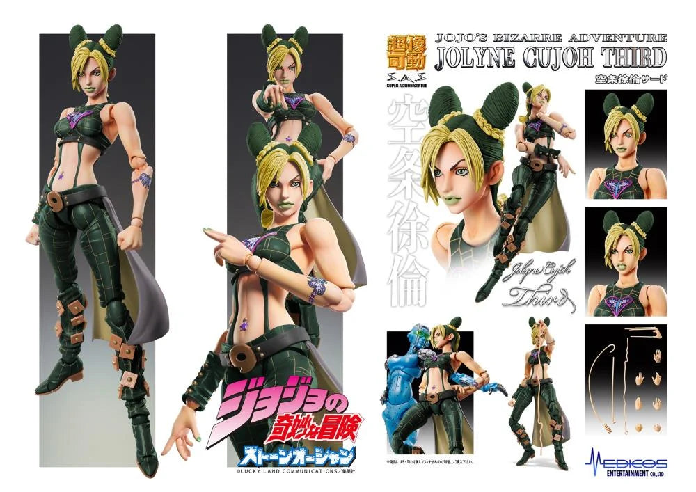 JoJo's outlets Bizarre Adventure JJBA Super Action Statue Jolyne Cujoh & Stone Free