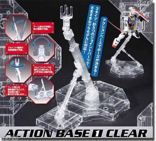 Bandai Hobby Action Base 1 Display Stand (1/100 Scale), Black (BAN148215)