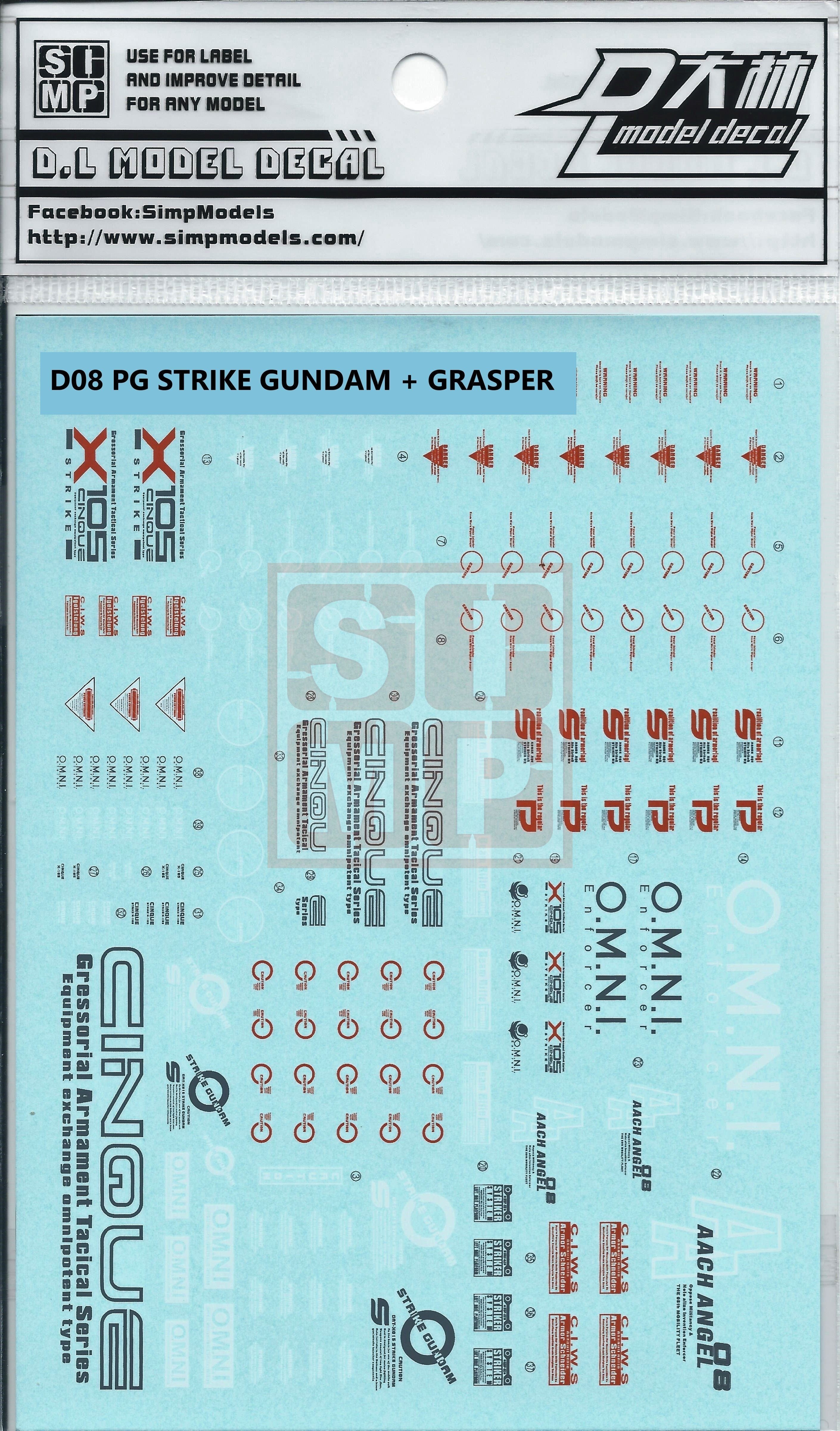 PG Strike gundam + Sky grasper Water Slide Decal – USA Gundam Store