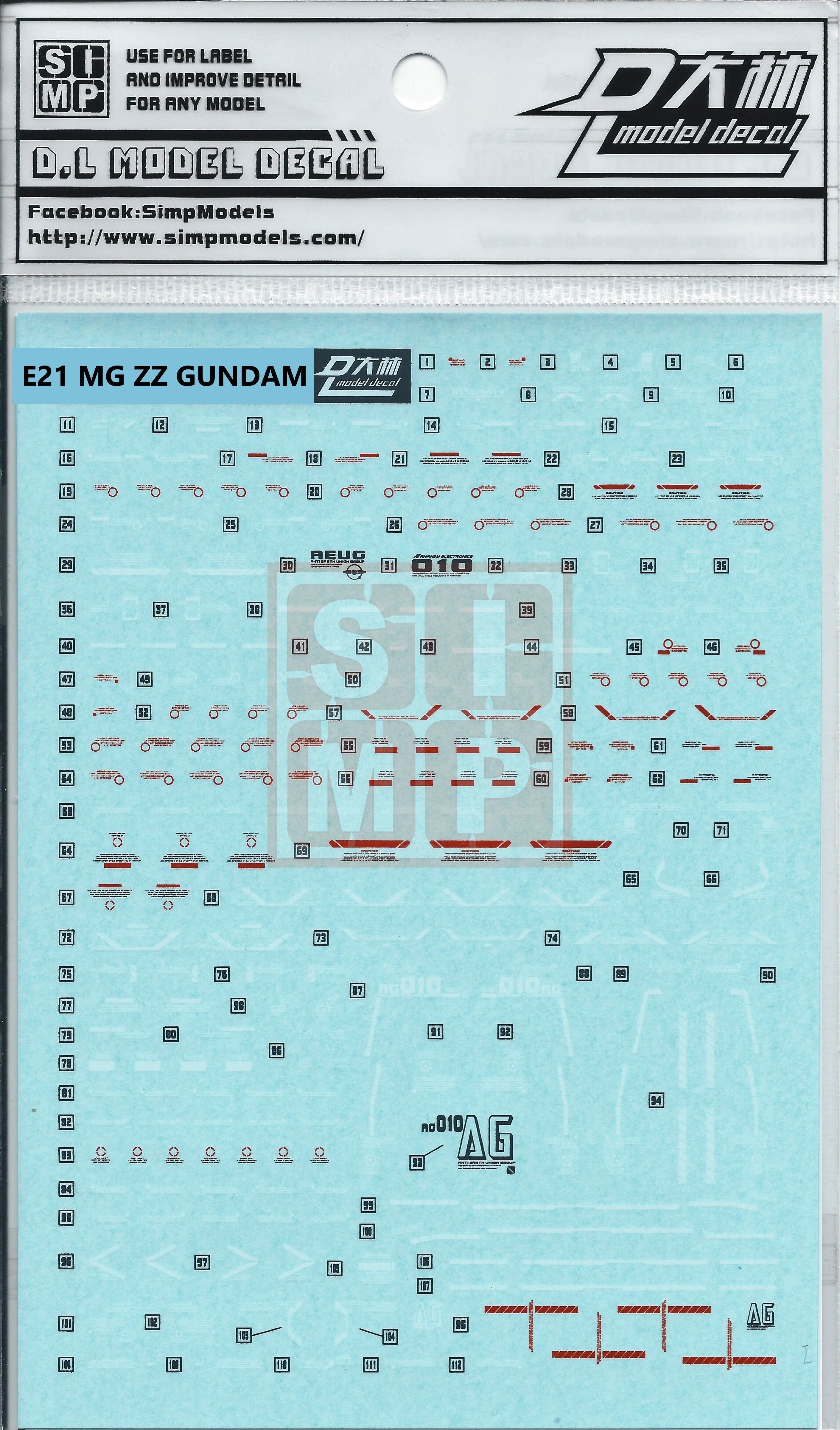 MG ZZ ver Ka Water Slide Decal – USA Gundam Store