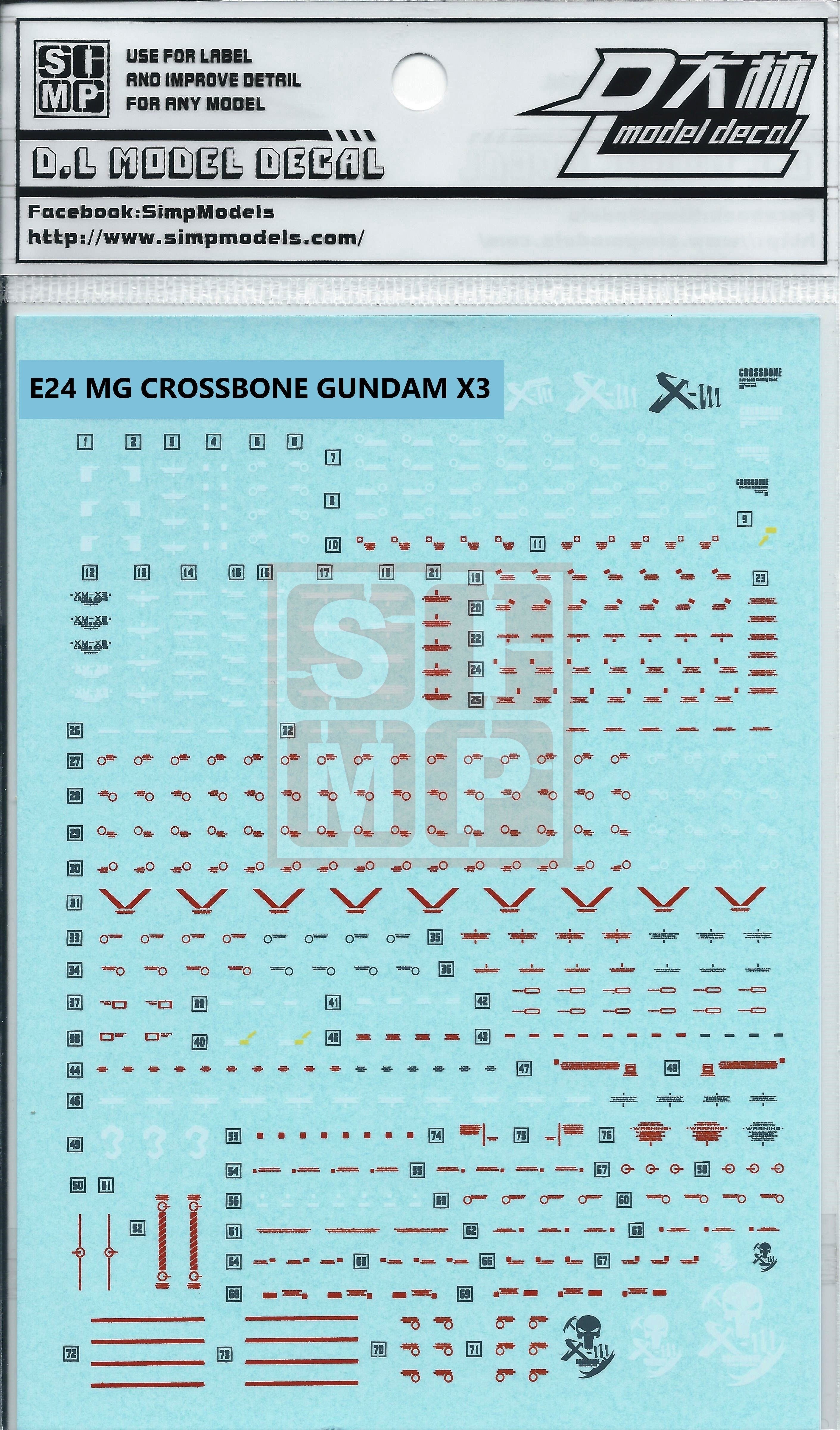 MG Crossbone Gundam X3 Water Slide Decal – USA Gundam Store